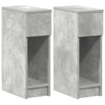vidaXL Noptiere cu sertar 2 buc gri beton 20x36x60 cm
