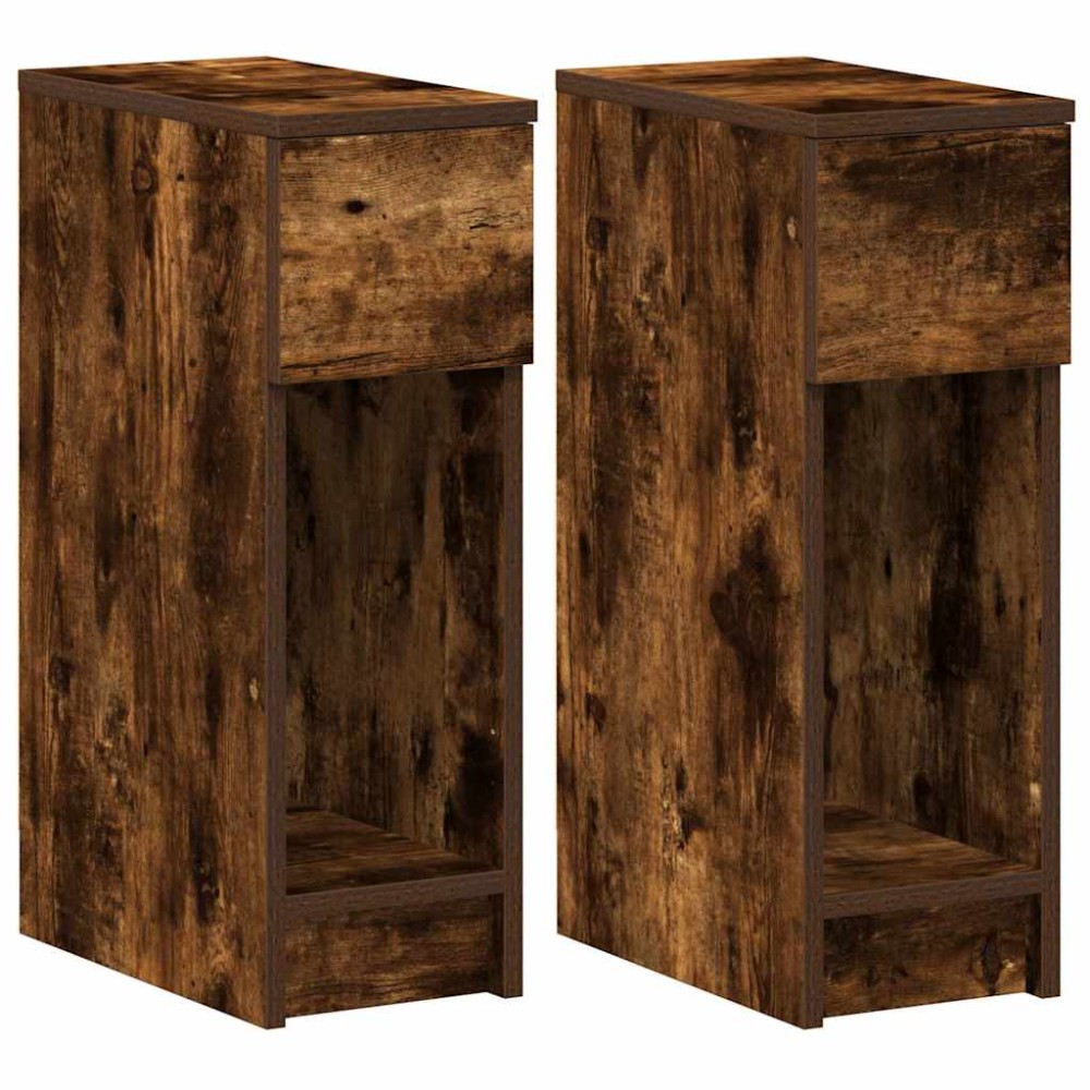 vidaXL Noptiere cu sertar 2 buc stejar afumat 20x36x60 cm
