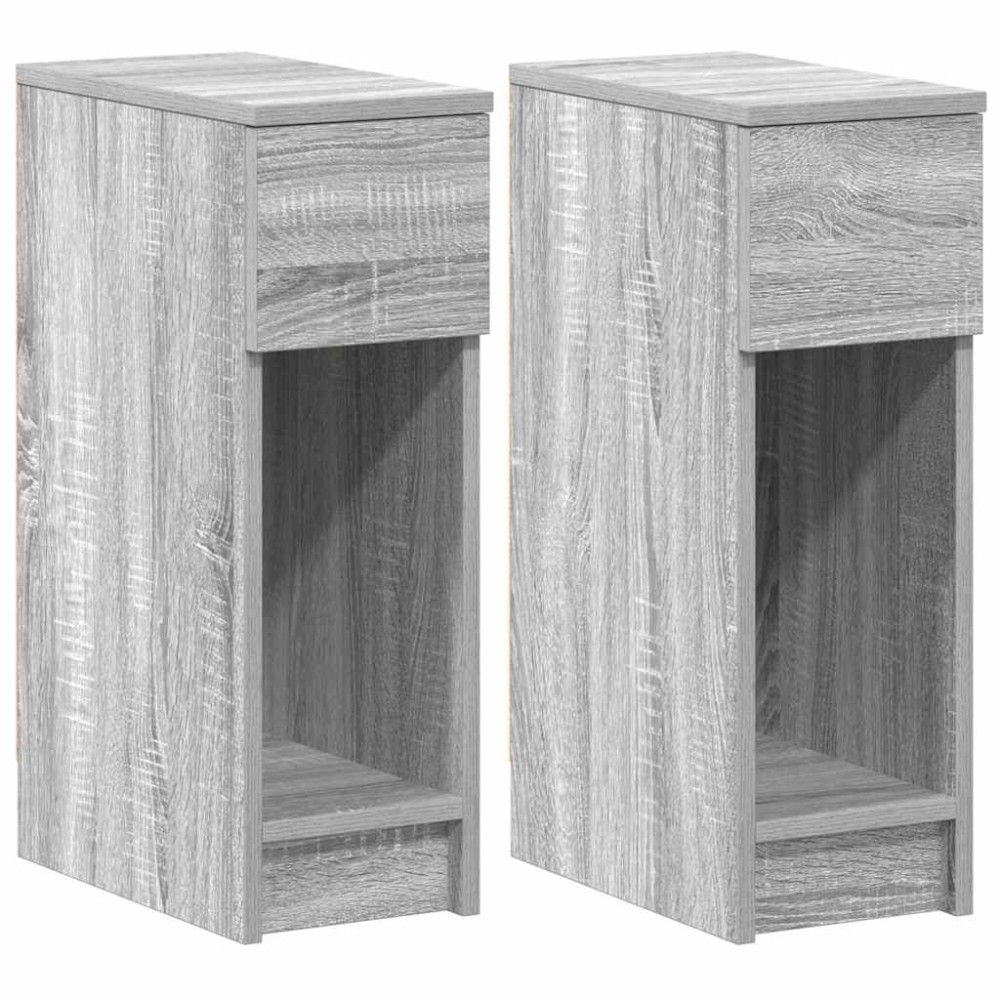 vidaXL Noptiere cu sertar 2 buc Gri Sonoma 20x36x60 cm