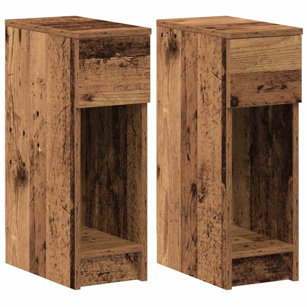 vidaXL Noptiere cu sertar 2 buc lemn vechi 20x36x60 cm