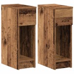 vidaXL Noptiere cu sertar 2 buc lemn vechi 20x36x60 cm