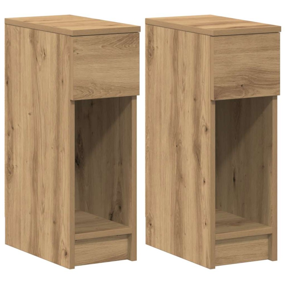 vidaXL Noptiere cu sertar 2 buc Stejar artizanal 20x36x60 cm