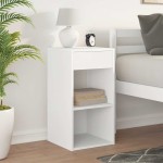 vidaXL Noptiera cu sertar alb 35x34x66,5 cm