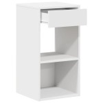 vidaXL Noptiere cu sertar 2 buc Alb 35x34x66,5 cm