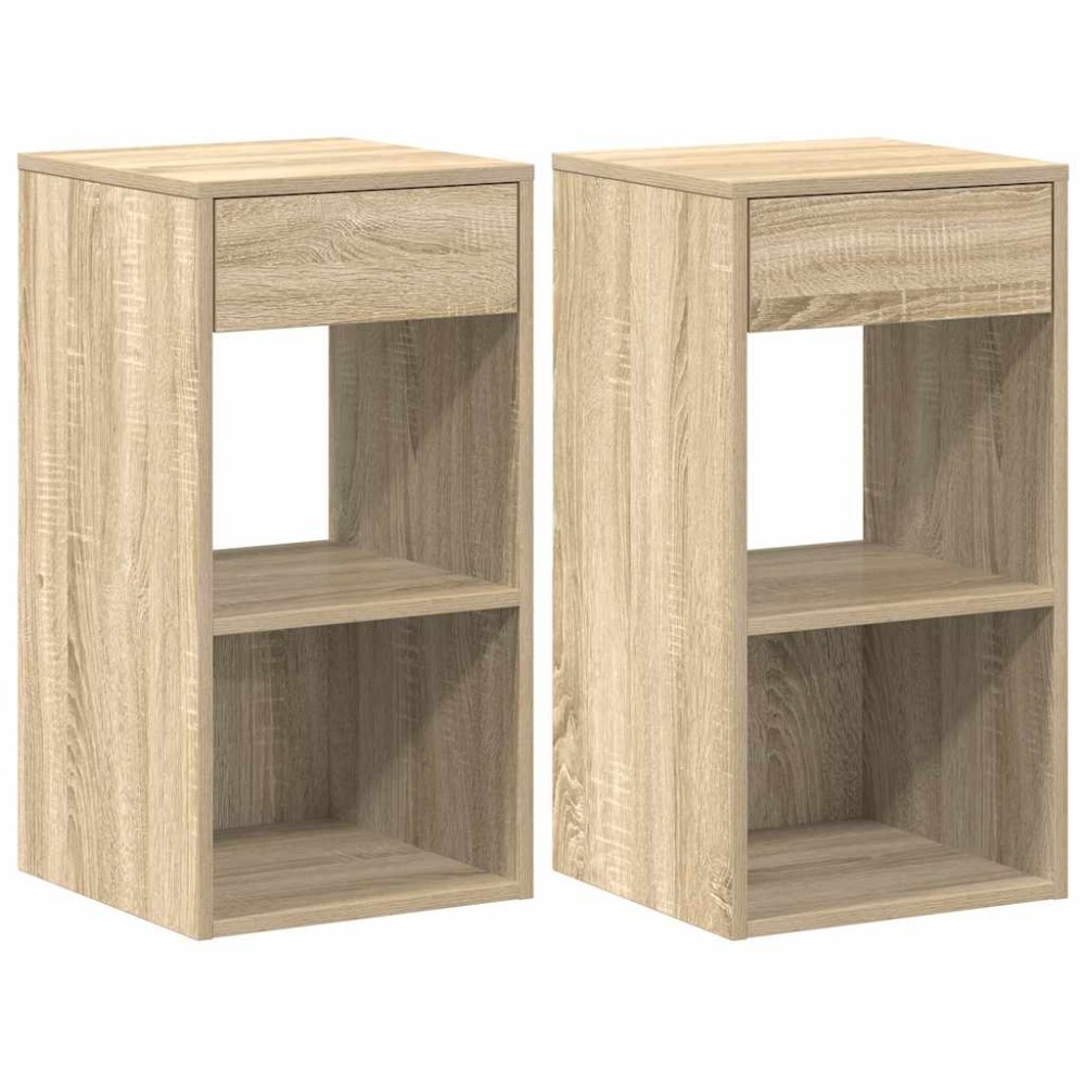 vidaXL Noptiere cu sertar 2 buc. Stejar Sonoma 35x34x66,5 cm