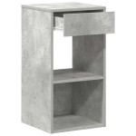 vidaXL Noptiere cu sertar 2 buc gri beton 35x34x66,5 cm