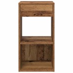 vidaXL Noptiere cu sertar 2 buc lemn vechi 35x34x66,5 cm