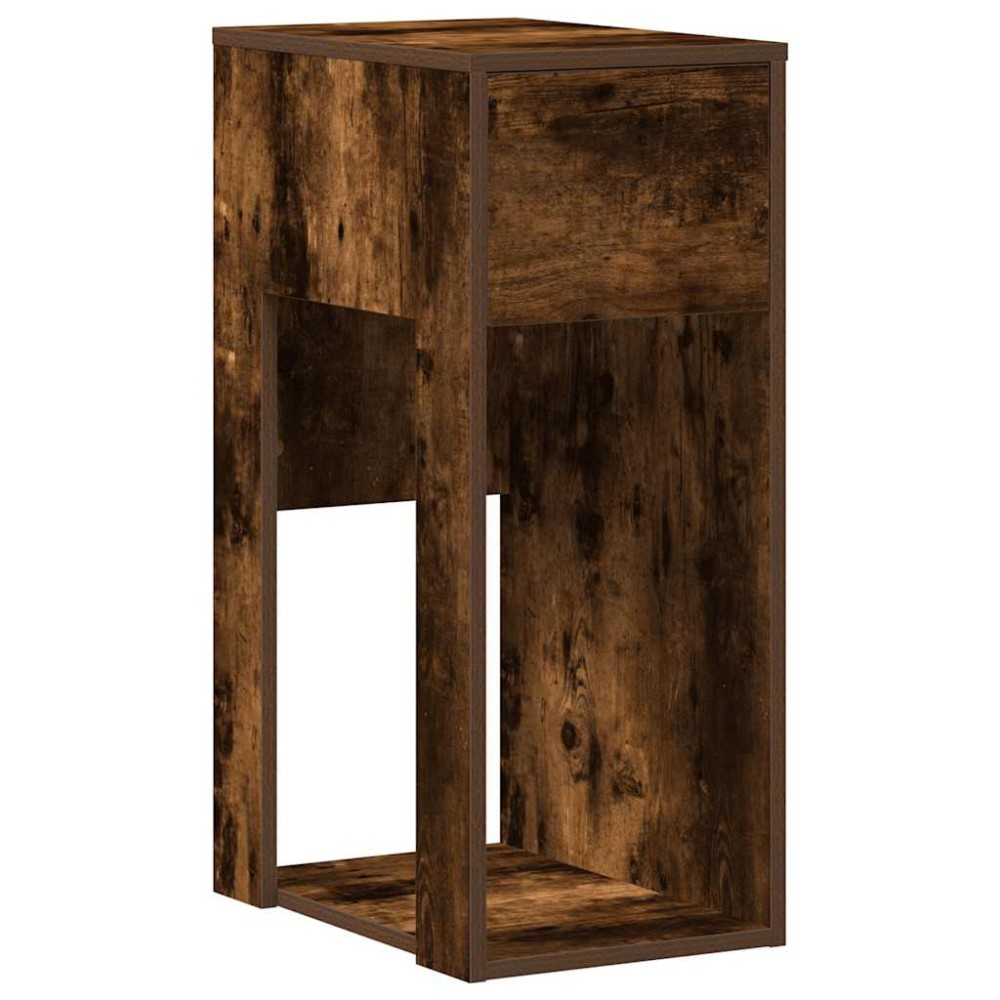 vidaXL Suport turn pentru computer cu sertar Stejar afumat 30x44x74 cm
