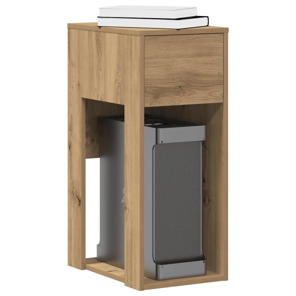 vidaXL Suport turn pentru computer cu sertar Artisan Stejar 30x44x74cm