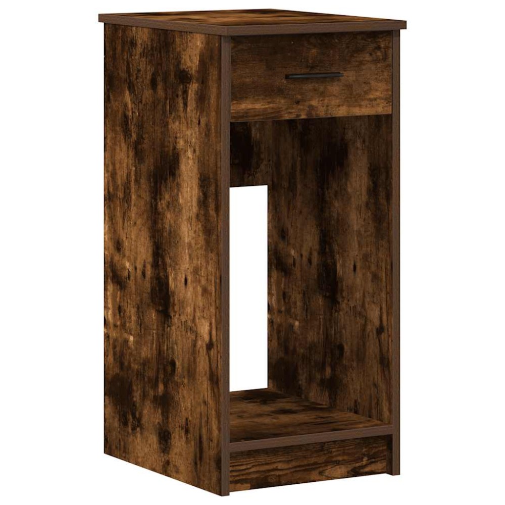 vidaXL Suport turn pentru computer cu sertar Stejar afumat 35x45x77 cm