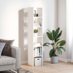 vidaXL Biblioteci 2 buc, stivuibile, alb, 30x30x80 cm, lemn prelucrat
