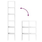 vidaXL Biblioteci 2 buc, stivuibile, alb, 30x30x80 cm, lemn prelucrat
