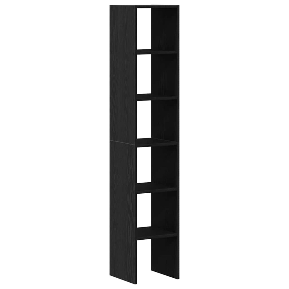 vidaXL Biblioteci 2 buc, stivuibile, stejar negru, lemn prelucrat