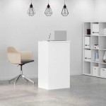vidaXL Birou de recepție alb 55x50x103,5 cm lemn prelucrat