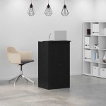 vidaXL Birou de recepție negru 55x50x103,5 cm Lemn prelucrat