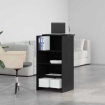 vidaXL Birou de recepție negru 55x50x103,5 cm Lemn prelucrat