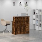 vidaXL Birou de recepție stejar afumat 100x50x103,5 cm lemn prelucrat