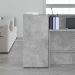 vidaXL Dulap de depozitare, gri beton, 50x45x103,5 cm, lemn prelucrat
