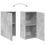 vidaXL Dulap de depozitare, gri beton, 50x45x103,5 cm, lemn prelucrat