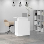 vidaXL Birou de recepție alb 100x40x104 cm din lemn prelucrat