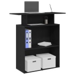 vidaXL Birou de recepție negru 100x40x104 cm Lemn prelucrat vidaXL Birou de recepție negru 100x40x104 cm Lemn prelucrat