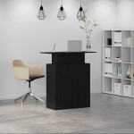 vidaXL Birou de recepție negru 100x40x104 cm Lemn prelucrat vidaXL Birou de recepție negru 100x40x104 cm Lemn prelucrat