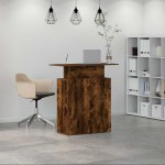 vidaXL Birou de recepție stejar afumat 100x40x104 cm lemn prelucrat