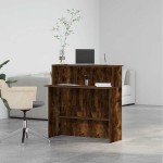 vidaXL Birou de recepție stejar afumat 100x40x104 cm lemn prelucrat