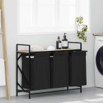 vidaXL Coș de rufe 3 compartimente cu raft stejar sonoma vidaXL Coș de rufe 3 compartimente cu raft stejar sonoma