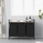 vidaXL Coș de rufe 3 compartimente cu raft stejar sonoma vidaXL Coș de rufe 3 compartimente cu raft stejar sonoma
