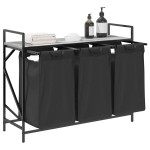 vidaXL Coș de rufe 3 compartimente cu raft sonoma gri vidaXL Coș de rufe 3 compartimente cu raft sonoma gri