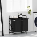 vidaXL Coș de rufe 2 compartimente cu raft stejar negru vidaXL Coș de rufe 2 compartimente cu raft stejar negru
