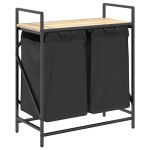 vidaXL Coș de rufe 2 compartimente cu raft stejar sonoma vidaXL Coș de rufe 2 compartimente cu raft stejar sonoma