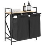 vidaXL Coș de rufe 2 compartimente cu raft stejar sonoma vidaXL Coș de rufe 2 compartimente cu raft stejar sonoma