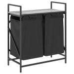 vidaXL Coș de rufe 2 compartimente cu raft sonoma gri vidaXL Coș de rufe 2 compartimente cu raft sonoma gri