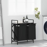 vidaXL Coș de rufe 2 compartimente cu raft sonoma gri vidaXL Coș de rufe 2 compartimente cu raft sonoma gri