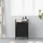 vidaXL Coș de rufe 1 compartiment cu raft stejar sonoma