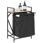 vidaXL Coș de rufe 1 compartiment cu raft stejar sonoma