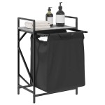 vidaXL Coș de rufe 1 compartiment cu raft sonoma gri