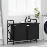 vidaXL Coș de rufe 2 compartimente cu raft sonoma gri vidaXL Coș de rufe 2 compartimente cu raft sonoma gri
