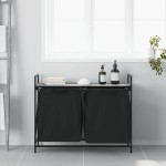 vidaXL Coș de rufe 2 compartimente cu raft sonoma gri vidaXL Coș de rufe 2 compartimente cu raft sonoma gri