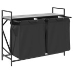 vidaXL Coș de rufe 2 compartimente cu raft sonoma gri vidaXL Coș de rufe 2 compartimente cu raft sonoma gri
