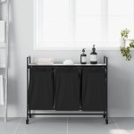 vidaXL Coș de rufe 3 compartimente cu roți sonoma gri vidaXL Coș de rufe 3 compartimente cu roți sonoma gri