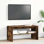 vidaXL Comodă TV, stejar fumuriu, 80x40x40 cm, lemn prelucrat