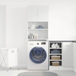 vidaXL Dulap pentru mașină de spălat alb 64x24x190 cm lemn prelucrat vidaXL Dulap pentru mașină de spălat alb 64x24x190 cm lemn prelucrat
