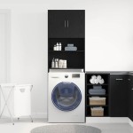 vidaXL Dulap pentru mașină de spălat stejar negru lemn prelucrat