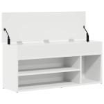 vidaXL Bancă de pantofi, alb, 102x30,5x45 cm, lemn prelucrat vidaXL Bancă de pantofi, alb, 102x30,5x45 cm, lemn prelucrat