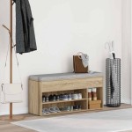 vidaXL Bancă de pantofi Stejar Sonoma 102x30,5x45 cm Lemn prelucrat vidaXL Bancă de pantofi Stejar Sonoma 102x30,5x45 cm Lemn prelucrat