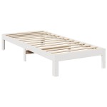vidaXL Cadru de pat fără saltea, alb, 80x200 cm, lemn masiv de pin