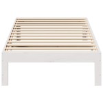 vidaXL Cadru de pat fără saltea, alb, 80x200 cm, lemn masiv de pin